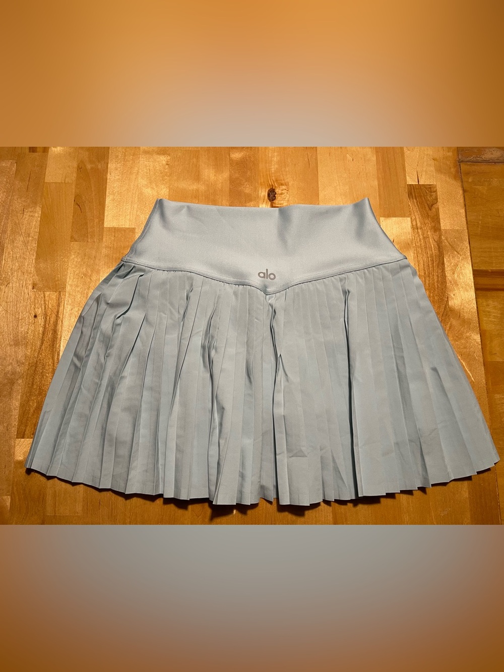 Alo Yoga Grand Slam Tennis Skirt Ice Blue Pleated Shorts Small